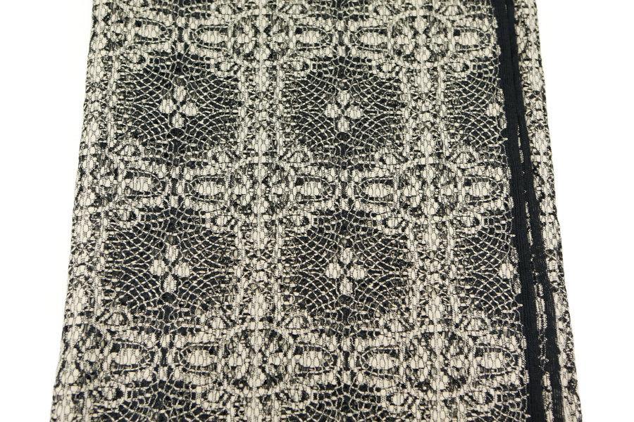 Black and Beige Lace Fabric High End Italian Designer Lace by the Yard - Felinus Fabrics
