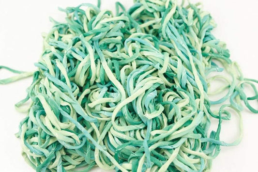 Green Chiffon Trim Spaghetti Straps Hollow Tube Tubular Ombre with Embroidery and Sequins Two pieces that total 36 yards  ATN00138 - Felinus Fabrics