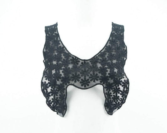 Black Floral Lace Applique - Felinus Fabrics