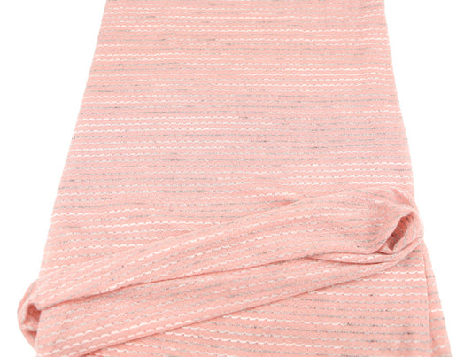 Pink Wavy Stripe Light Weight Sweater Knit Fabric Light Weight by the yard